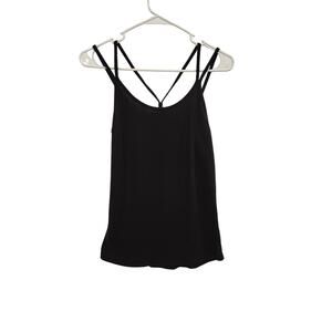 Gold's Gym Strappy Athletic Tank Top Scoop Neck Activewear Casual Black Small